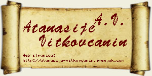 Atanasije Vitkovčanin vizit kartica